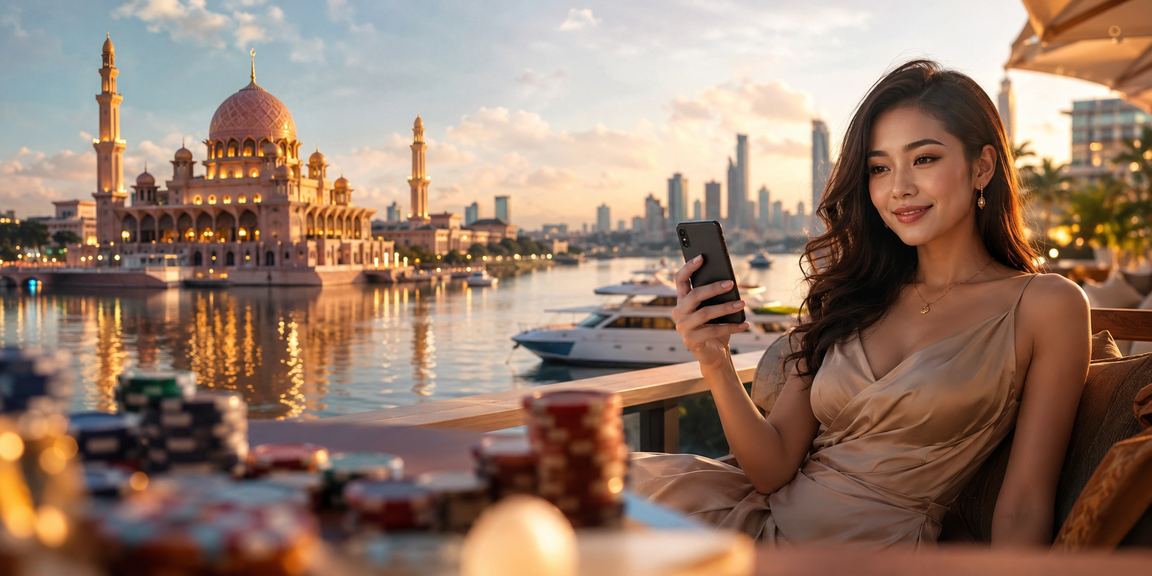 Pengguna Malaysia di Putrajaya mengakses platform pertaruhan esports melalui telefon pintar